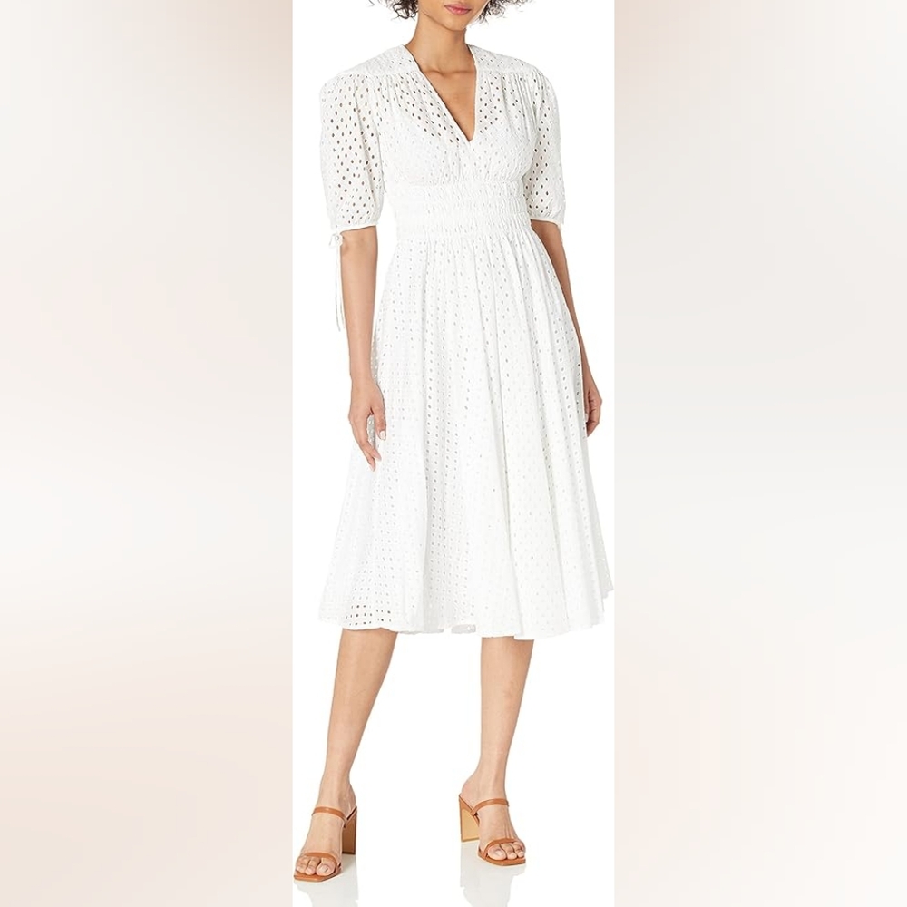 Elegant White Eyelet Skirt